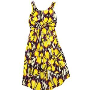 Vince Camuto Sleeveless Floral dress Yellow And Purple Women's Size 2‎